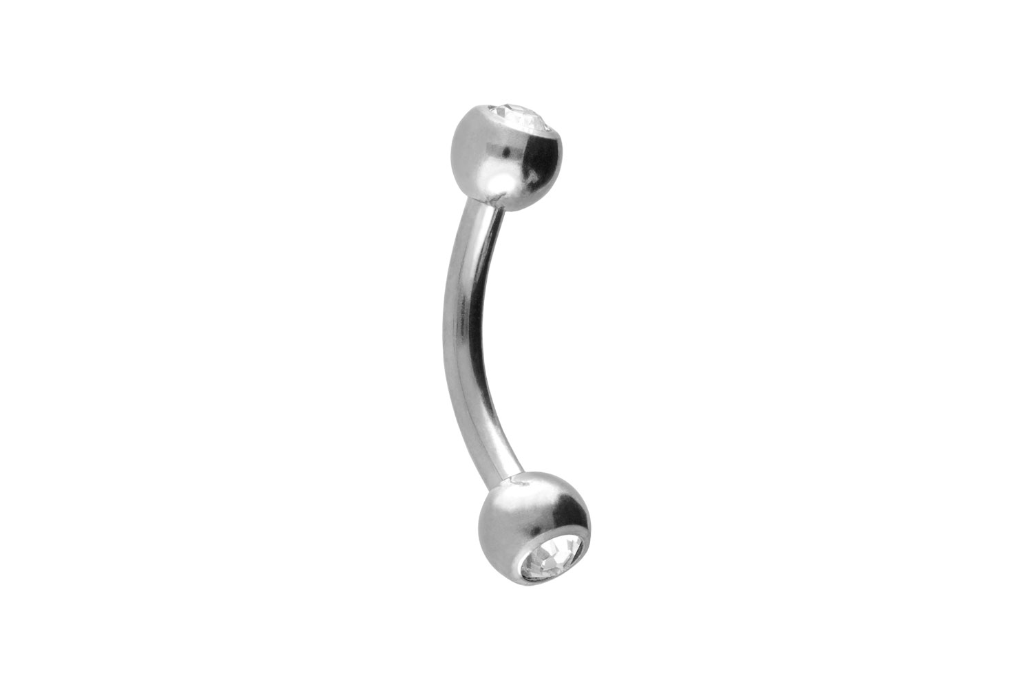Titan Piercing Banane ZWEI KRISTALLE